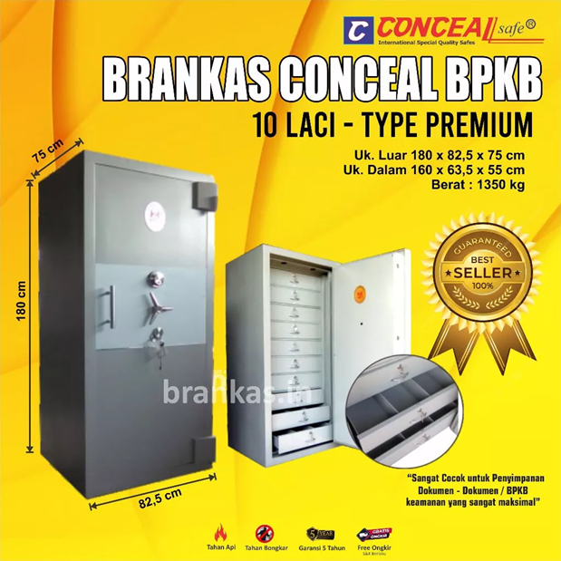Brankas Conceal BPKB 10 Laci - Type Premium