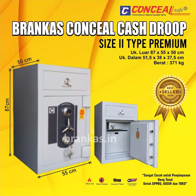 Brankas Conceal Cash Droop Size II Type Premium
