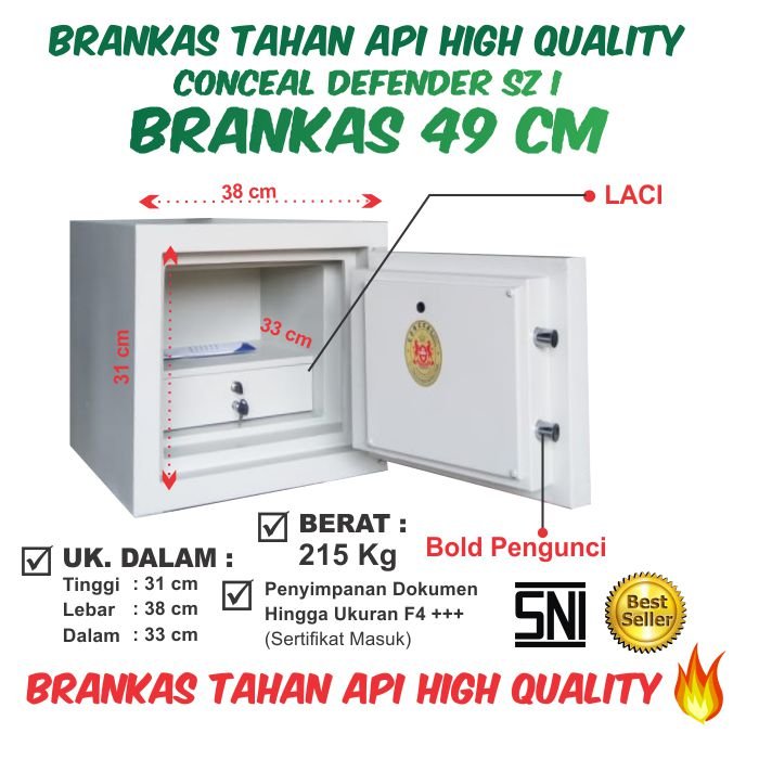 Brankas Conceal Defender SZ I 49 cm - Gambar 2