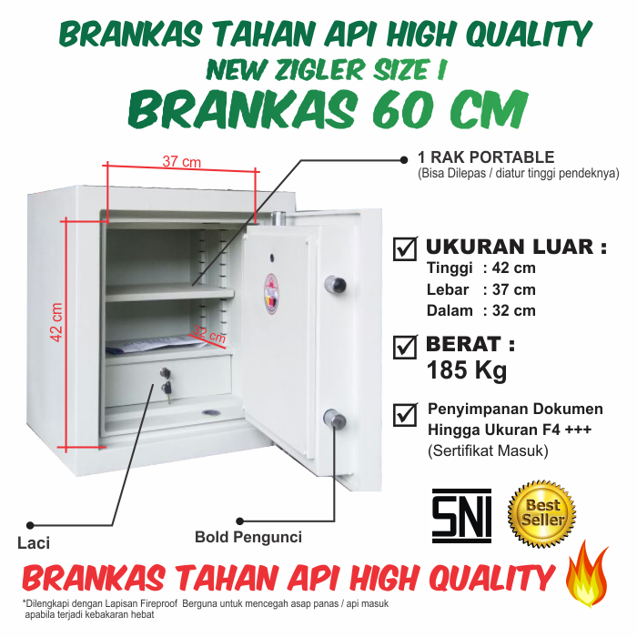 Brankas New Zigler Size I 60 cm - Gambar 1