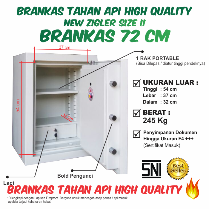 Brankas New Zigler Size II 72 cm - Gambar 2