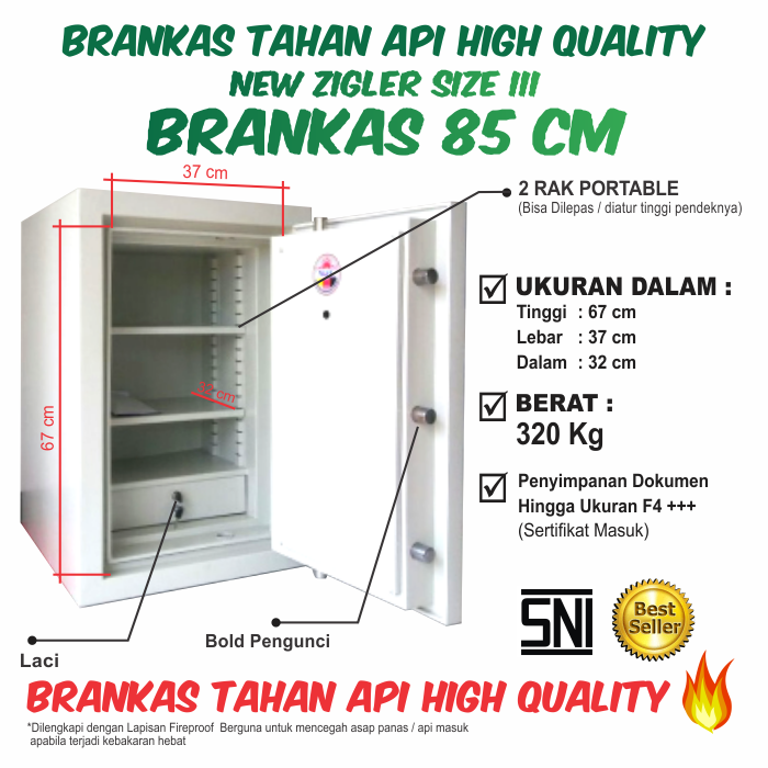 Brankas New Zigler Size III 85 cm - Gambar 2