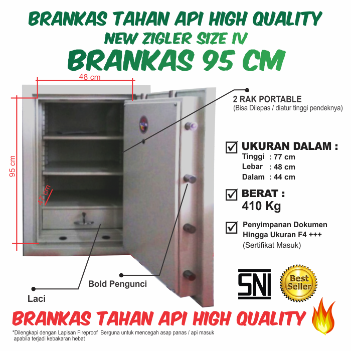 Brankas New Zigler Size IV 95 cm - Gambar 2