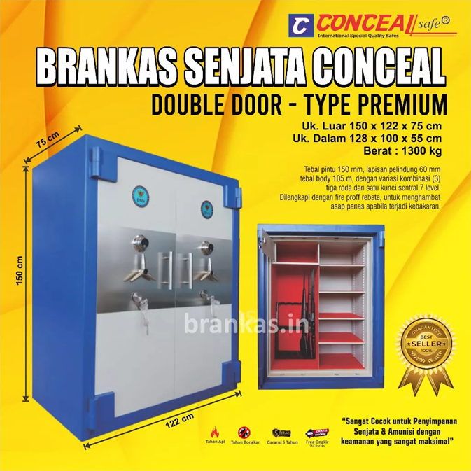 Brankas Senjata Conceal Double Door - Type Premium