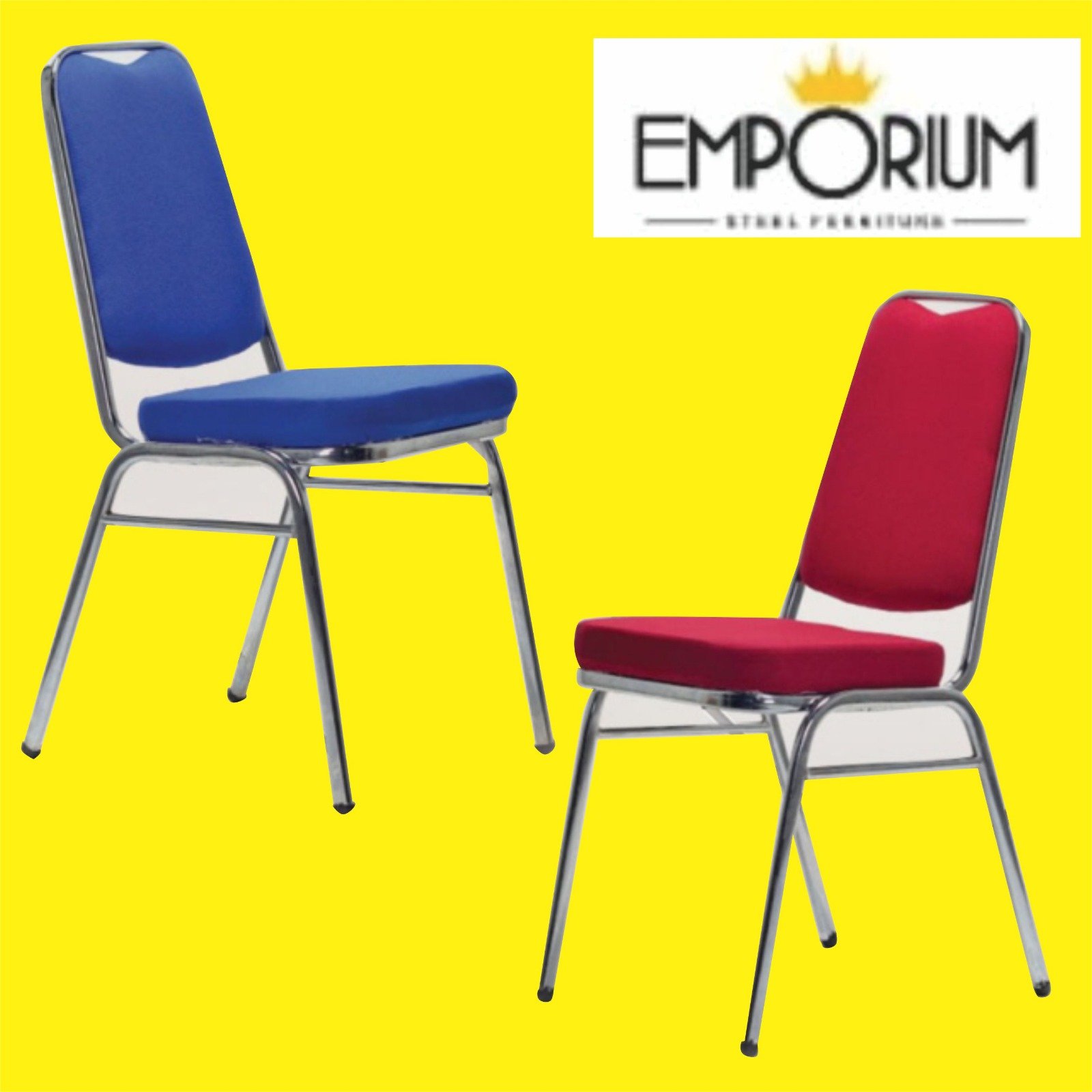 Kursi Susun Banquet Emporium Warna Merah dan Biru
