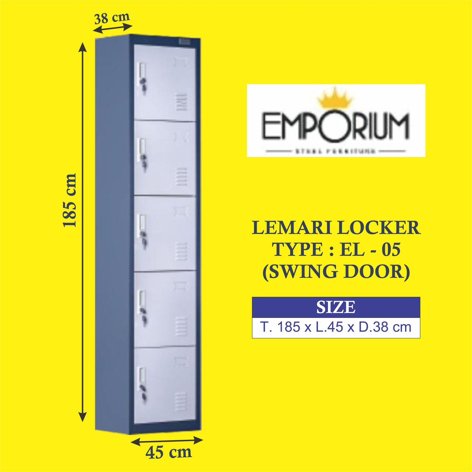 Lemari Locker Emporium Type EL-05 (Swing Door)