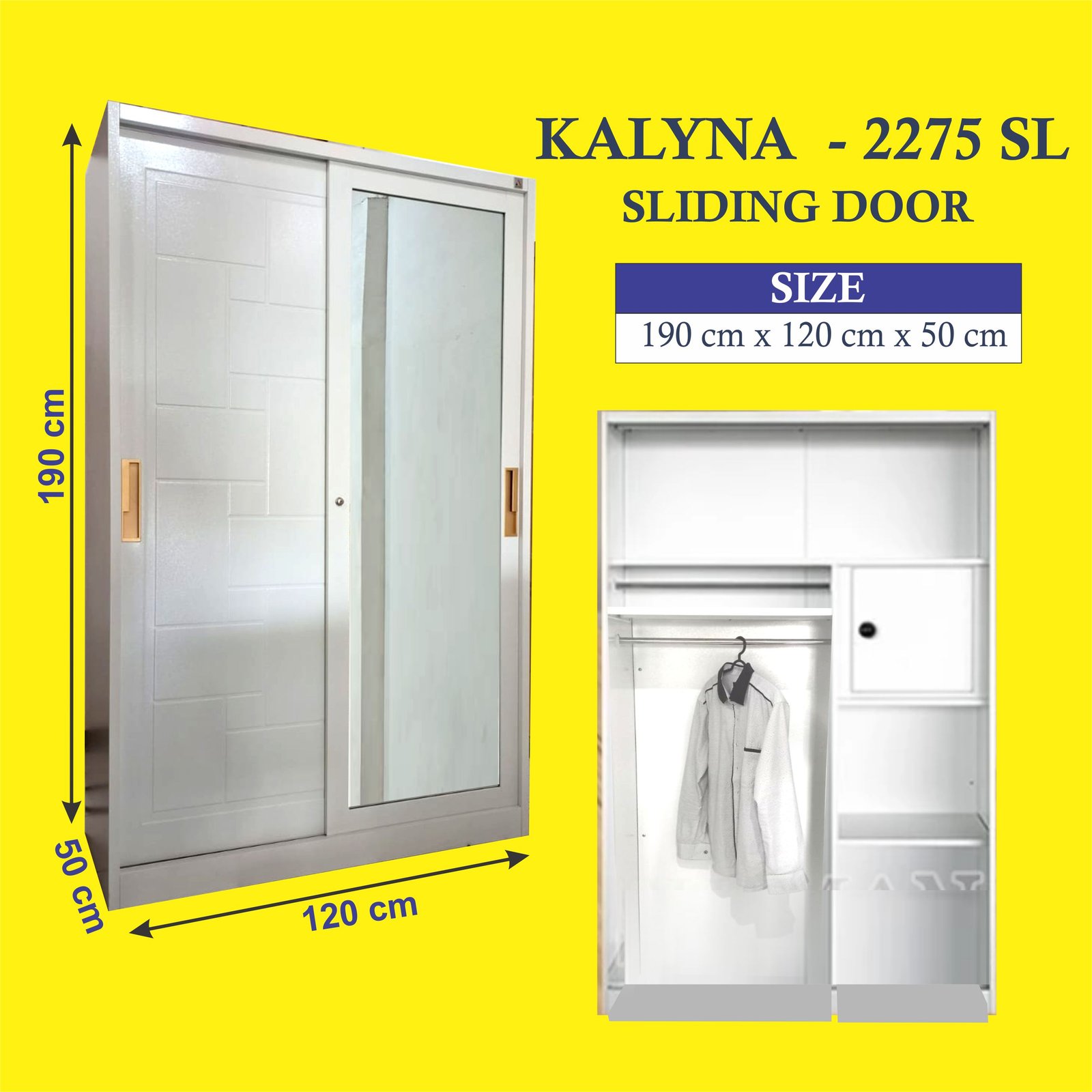 Lemari Pakaian Kalyna 2275 SL (Sliding Door)